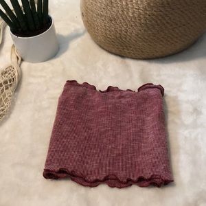 Ribbed strapless crop top